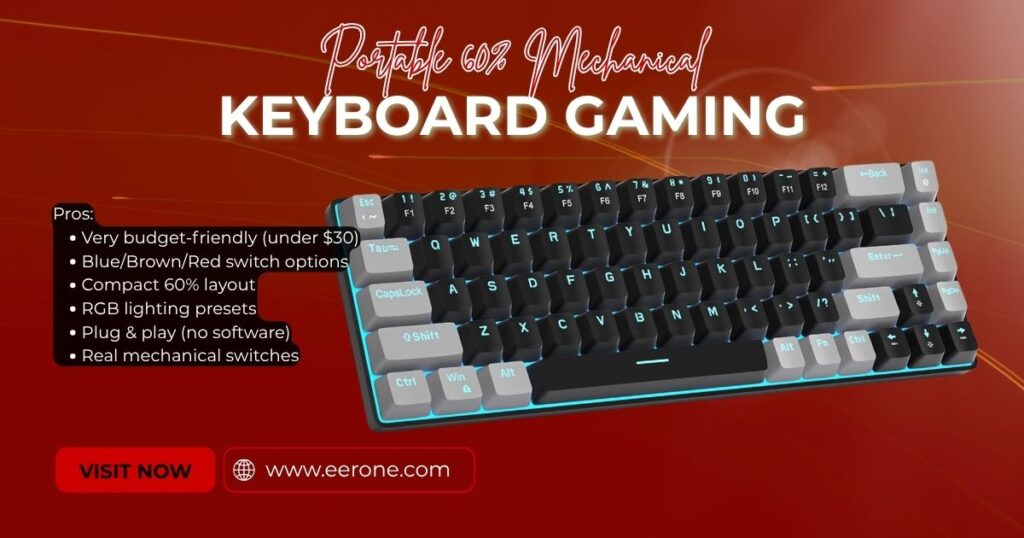 Portable 60% Mechanical Gaming Keyboard